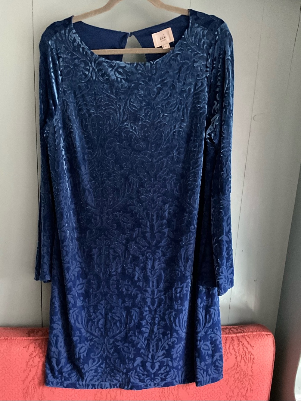 ECI Royal Blue Velvet Damask